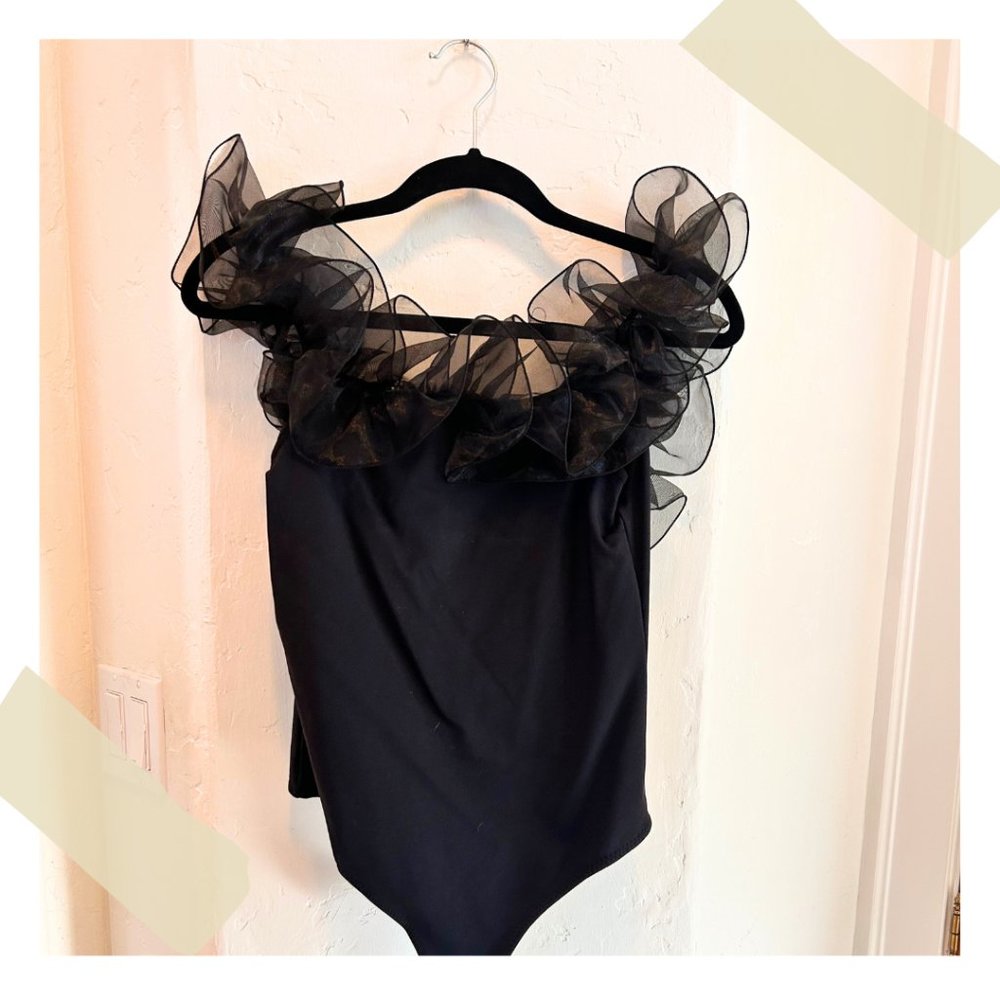 FREE PEOPLE Haute Wired Bodysuit Black